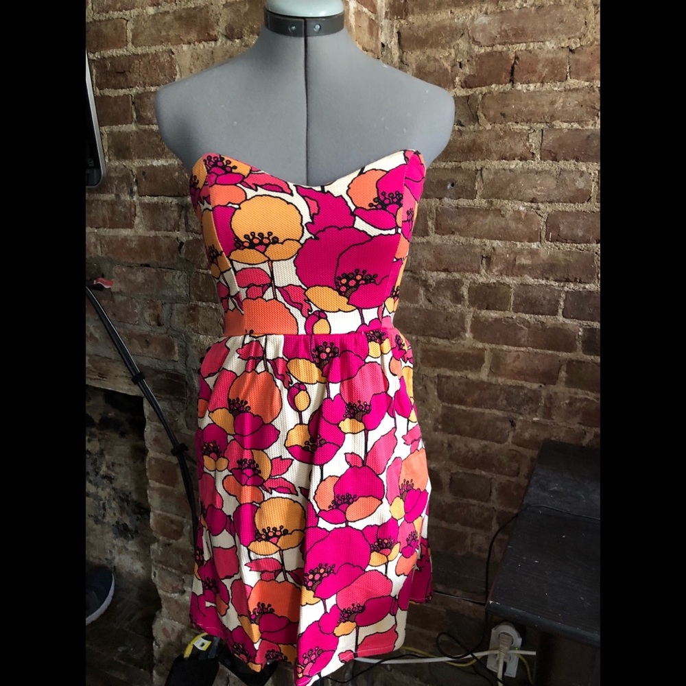 Judith March Strapless Textured Floral Dress